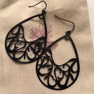 Black metal earrings
